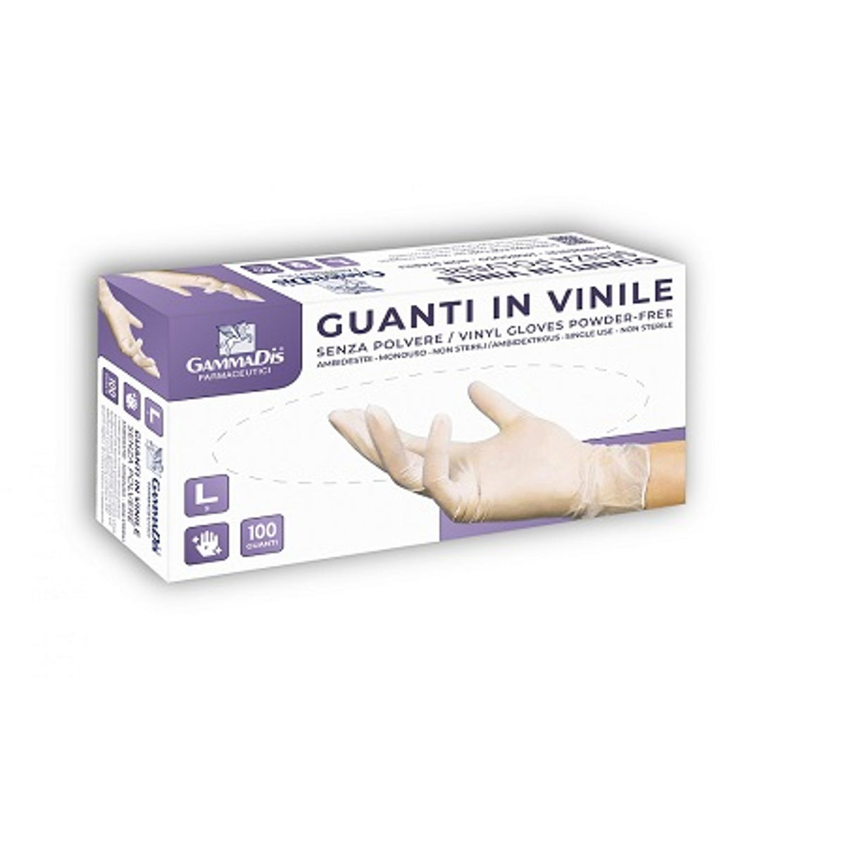 Guanti Vinile Senza Polvere Medium 100 Pezzi Gammadis