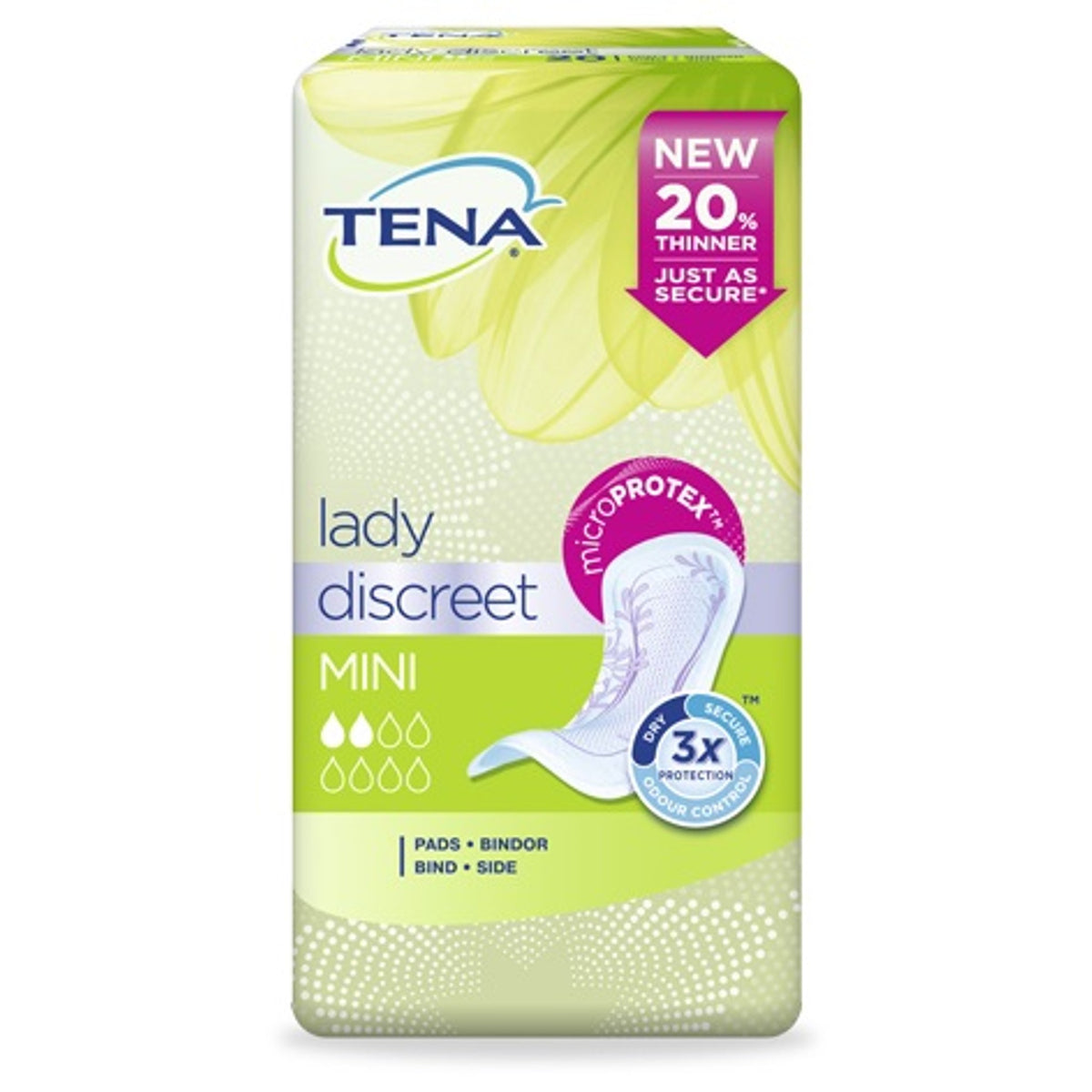 Protections Anatomiques Tena Discreet Mini 20 Pièces
