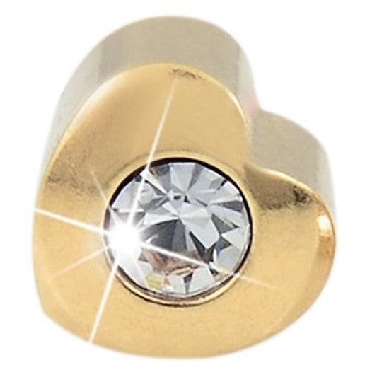 Cuore Oro 4Mm Cristallo