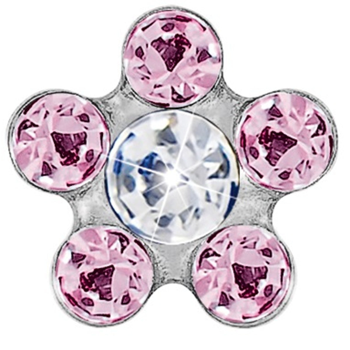 Fleur 6mm Rose/Point Cristal