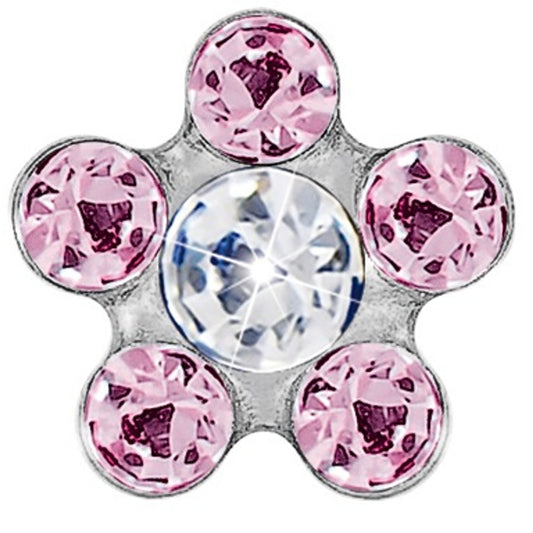Fiore 6Mm Rosa/Punto Cristallo