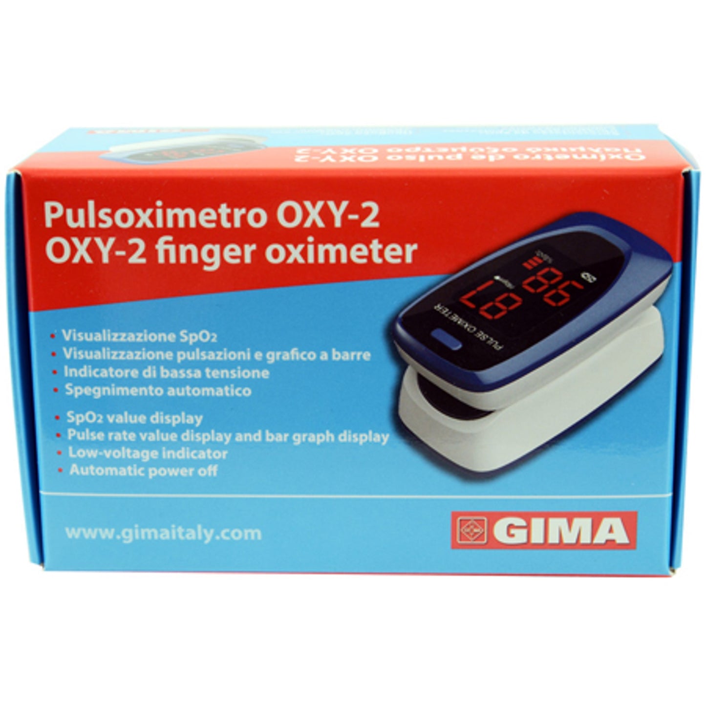 Pulsoximetro Da Dito Oxy-2 Schermo Led 60X30,5X32,5Mm 1 Pezzo