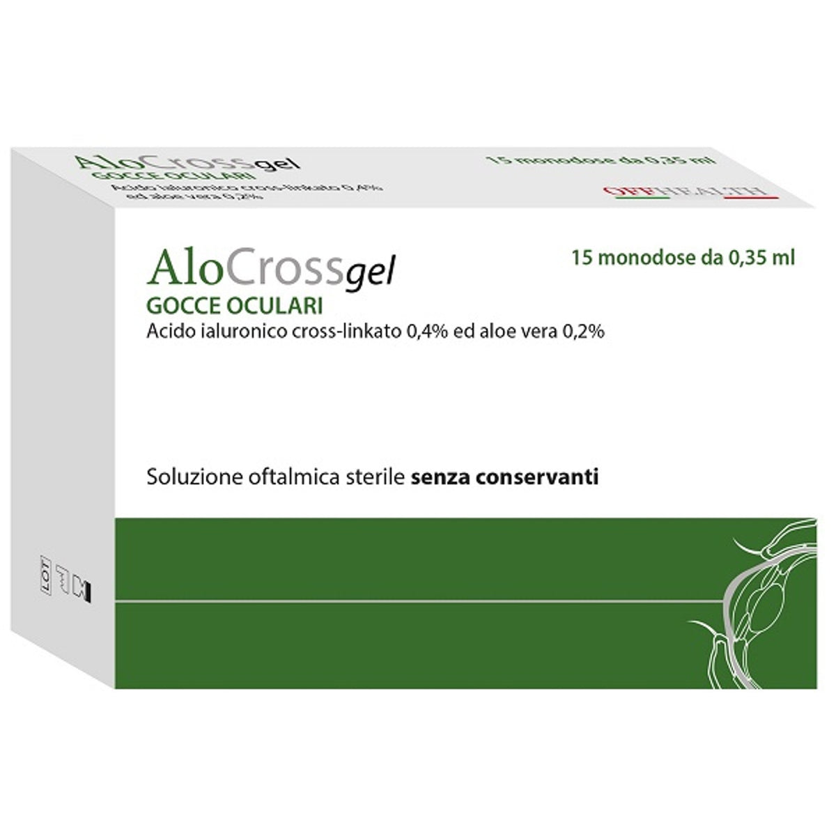 Alocross Cross-Linked Hyaluronic Acid 0.2% and Aloe Vera Ophthalmic Solution 15 x 0.35 ml Single Doses