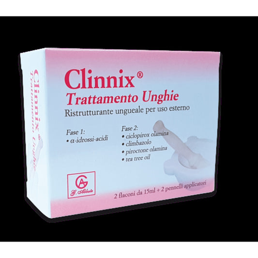 Clinnix Trattamento Unghie 2 Flaconi 15 Ml + 2 Pennelli Applicatori