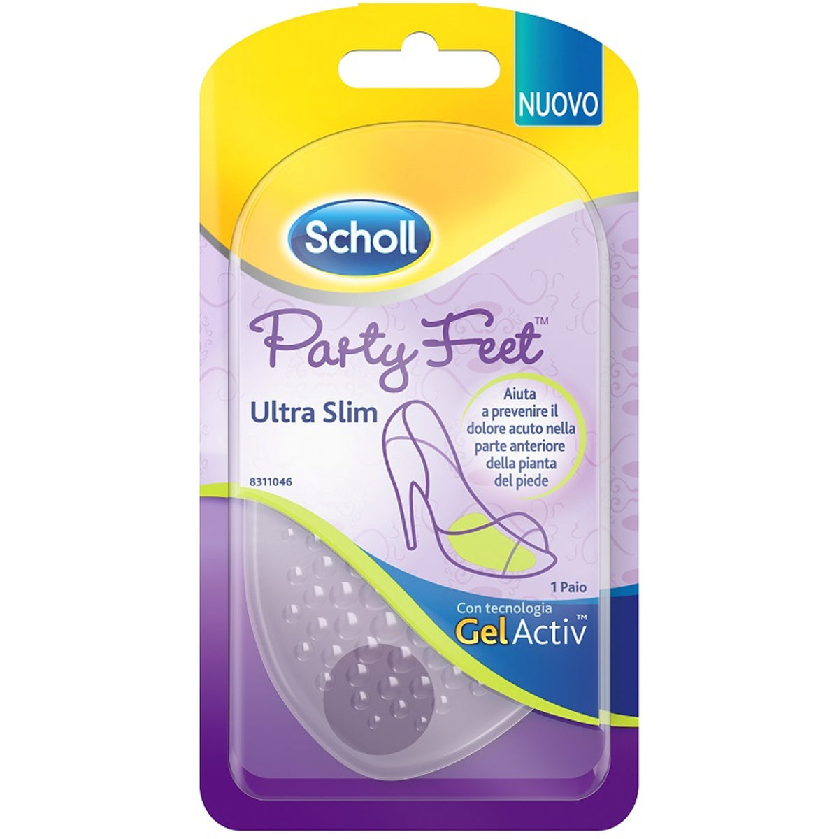 Party Feet Gel Activ Ultra Slim Cushioned Insoles 1 Pair
