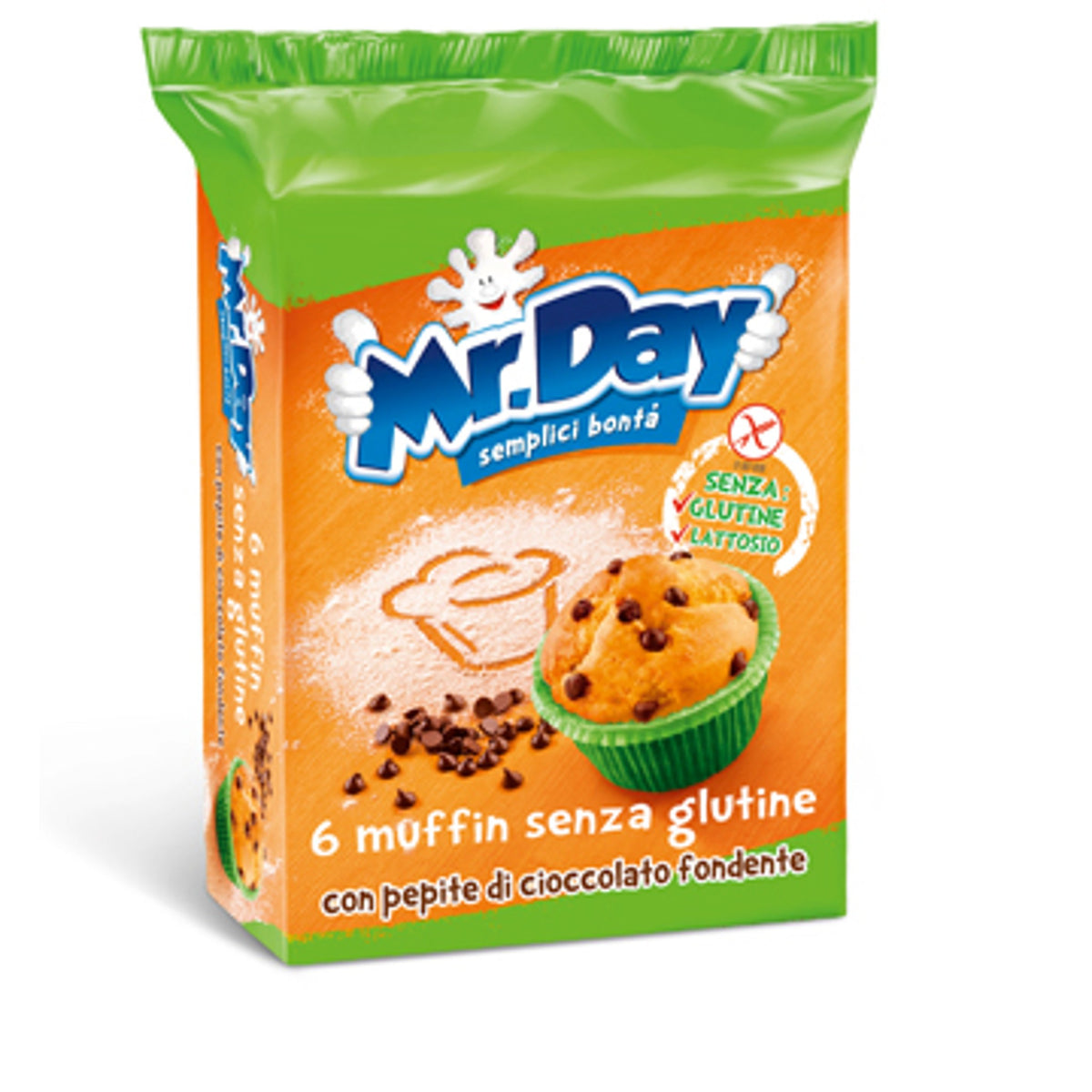Mr Day Muffin Senza Glutine Con Pepite Di Cioccolato Fondente 6 X 42 G