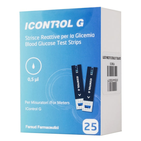 Strisce Misurazione Glicemia Icontrol G 25 Pezzi
