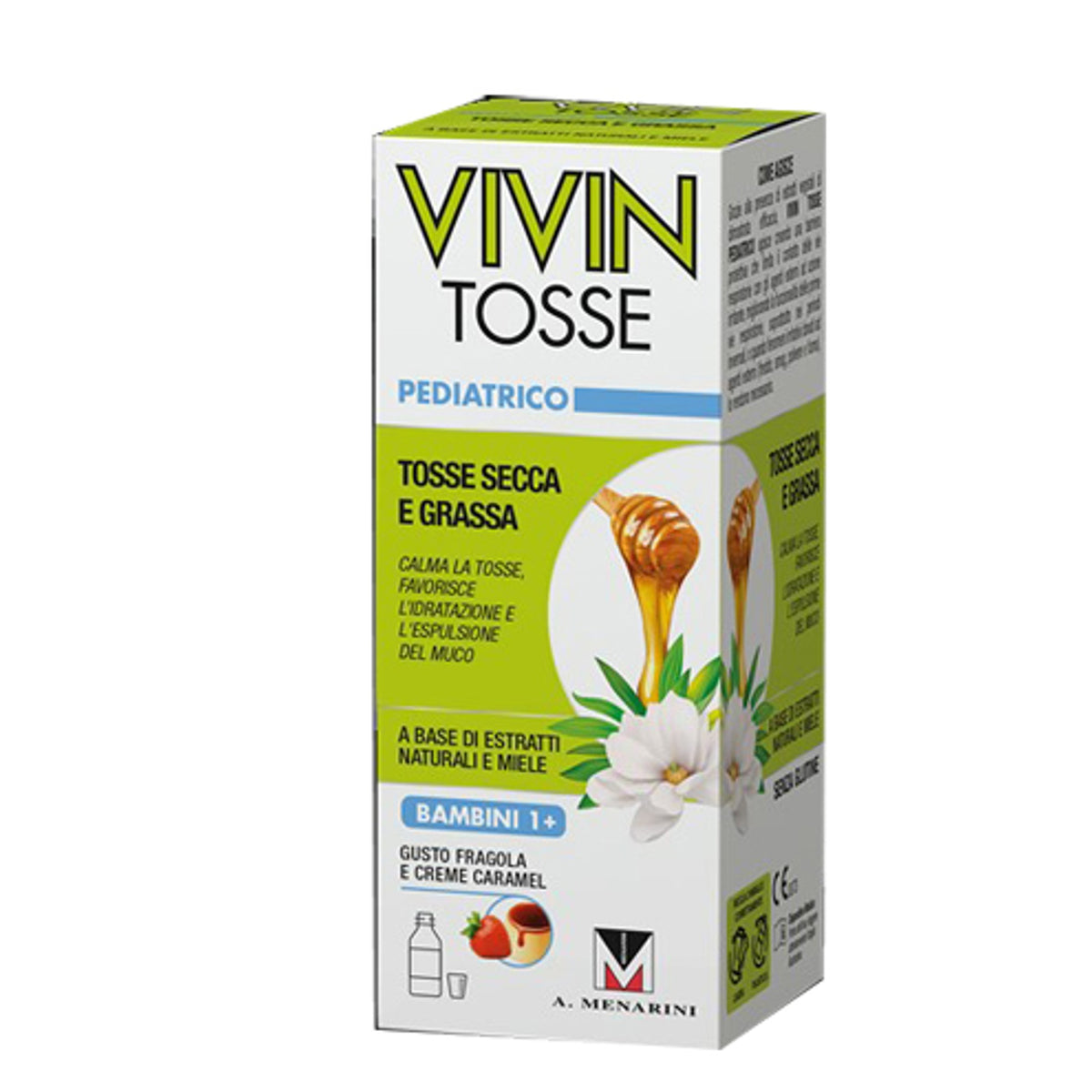 Vivin Cough Pediatric Syrup For Dry And Productive Cough Strawberry And Caramel Flavor 150 Ml