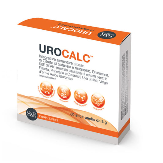 Urocalc 30 Stick Pack Da 3 G Con Edulcoranti Gusto Arancia Senza Glutine Senza Lattosio