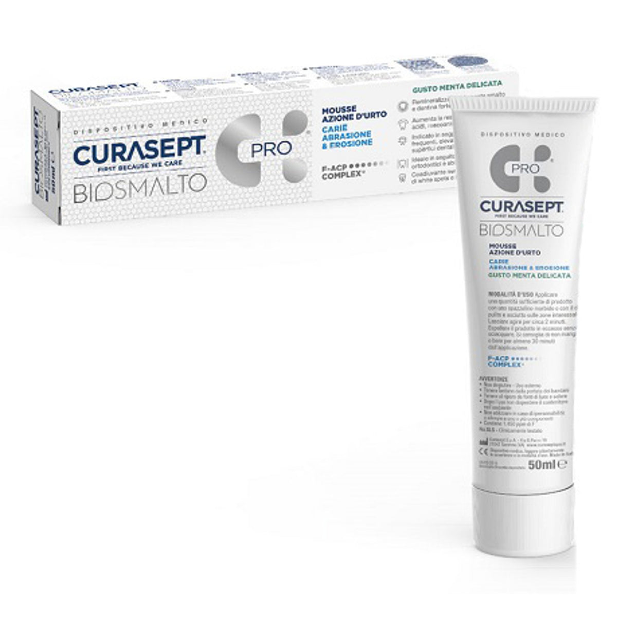 Curasept Biosmalto Mousse Carie Menta 50 Ml