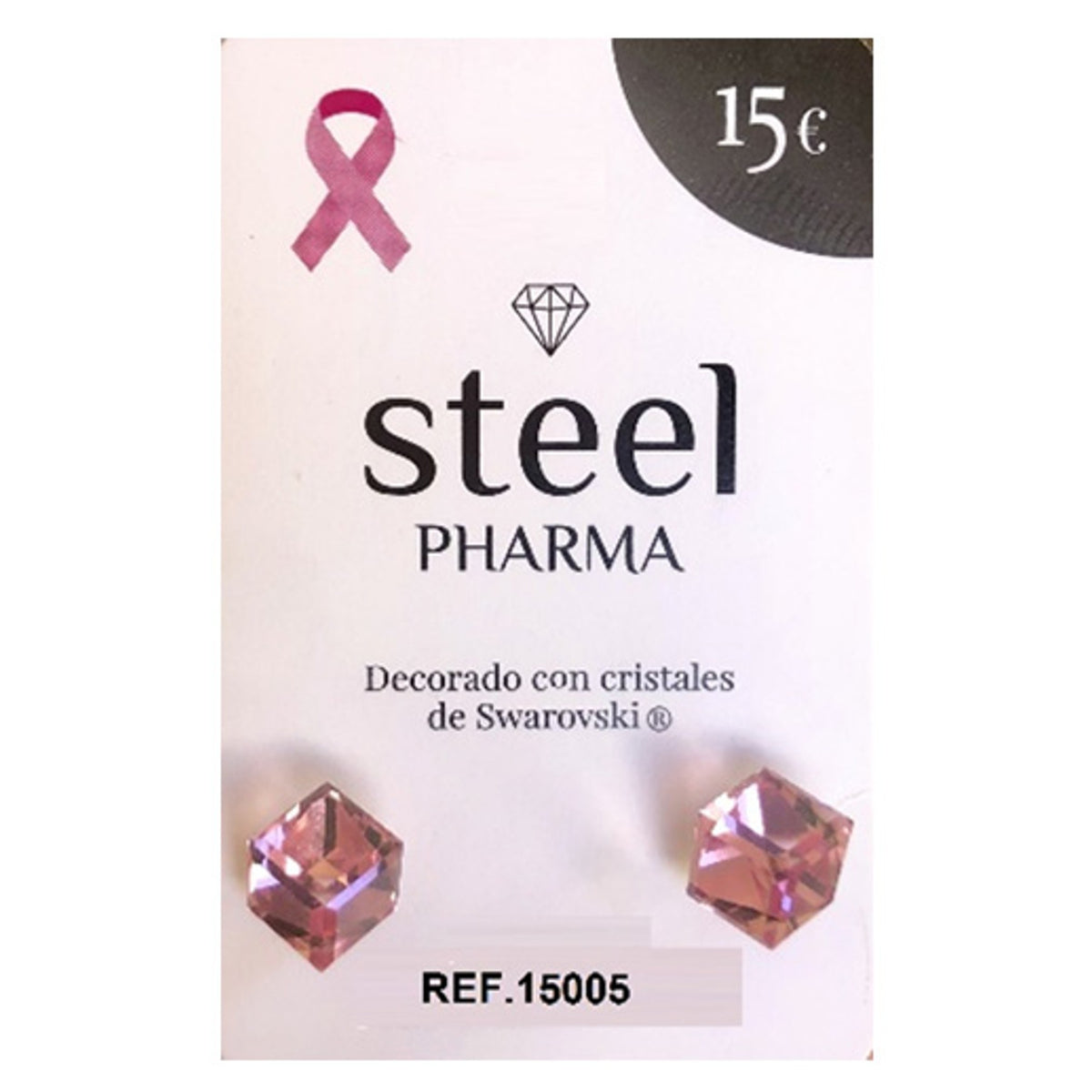 Boucles d'oreilles stériles Steel Pharma Cube Rose 6
