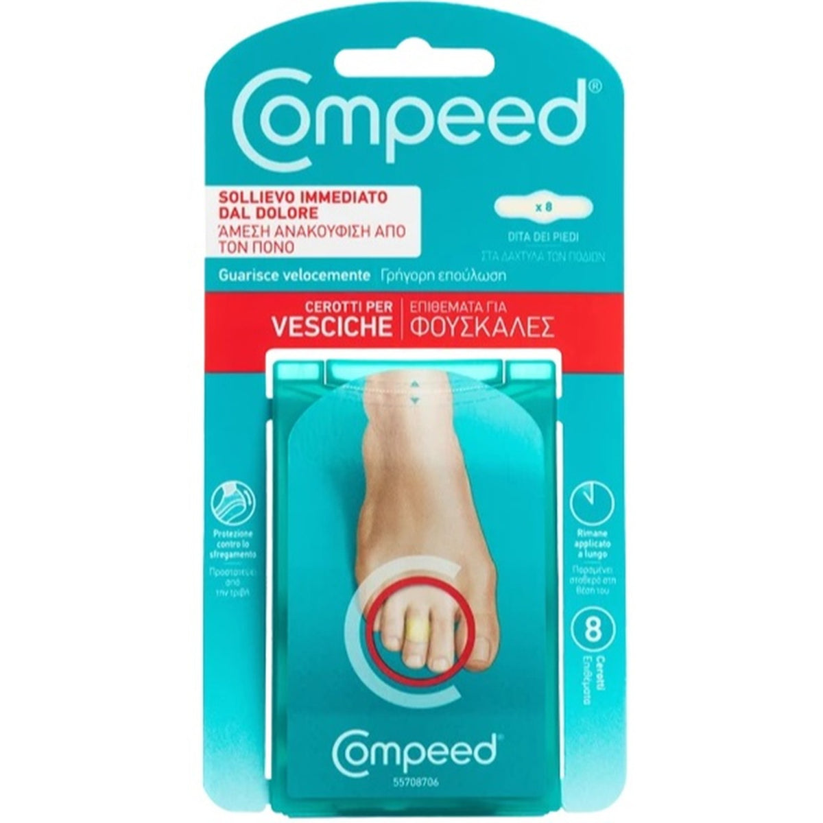Compeed Blister Plasters for Toes 8 Pieces Box