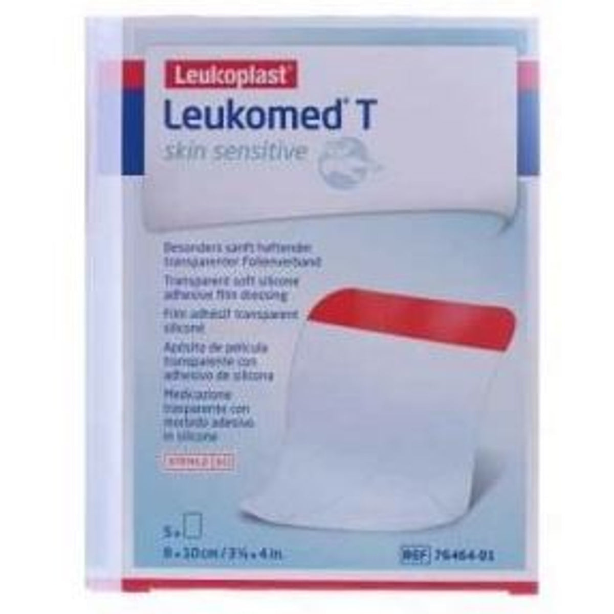 Leukomed T Plus Skin Sensitive Transparent Waterproof Post-Operative Dressing with Silicone Adhesive Mass 8x10cm 5 Pieces