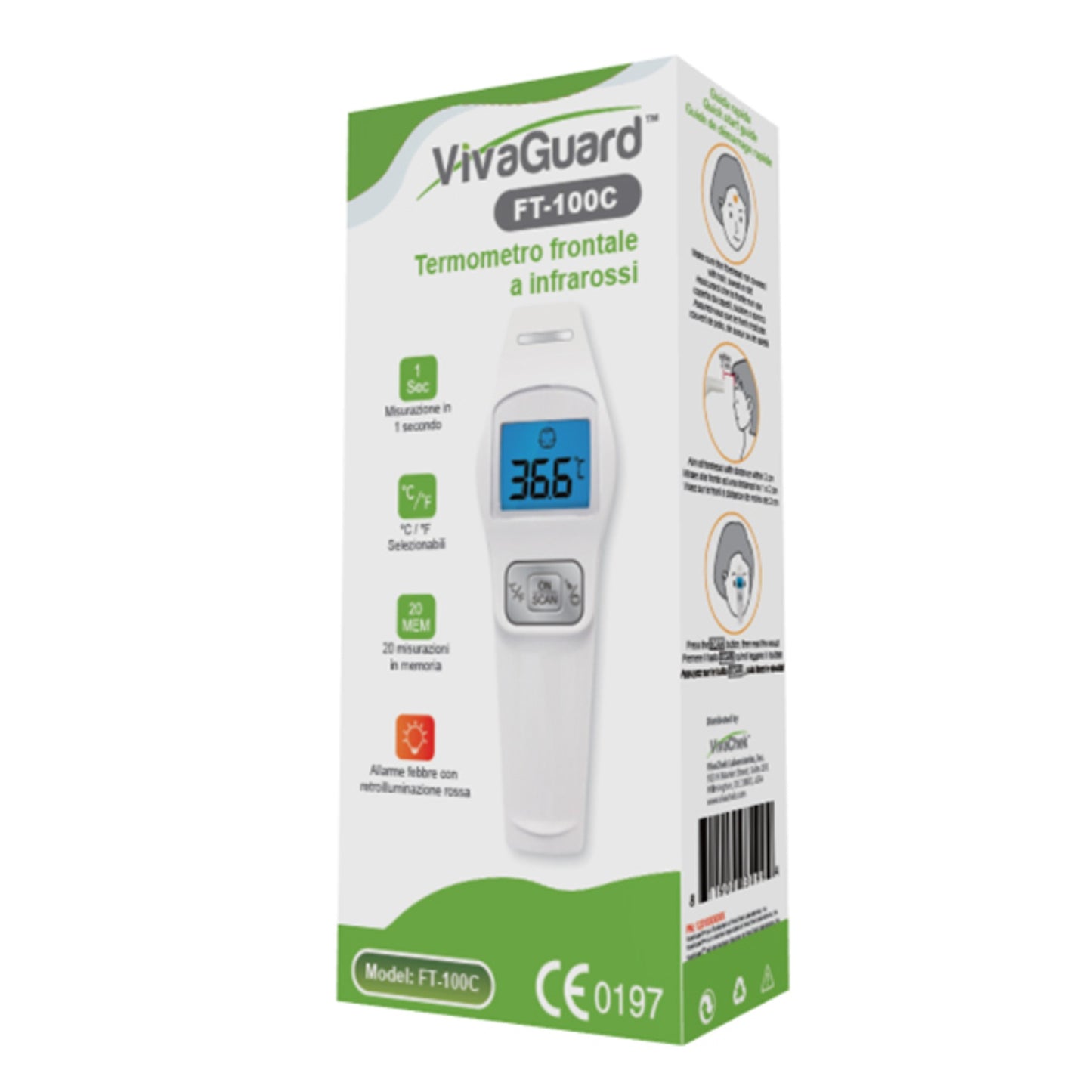 Vivaguard Termometro Frontale Infrarossi Ft 100C