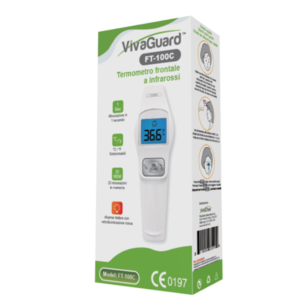 Vivaguard Infrared Forehead Thermometer Ft 100C