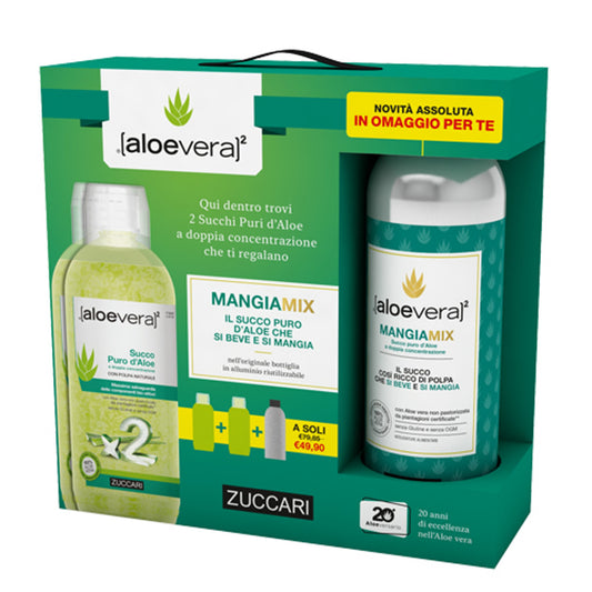 Aloevera2 Succo Puro 2 Litri + Mangiamix 1 Litro