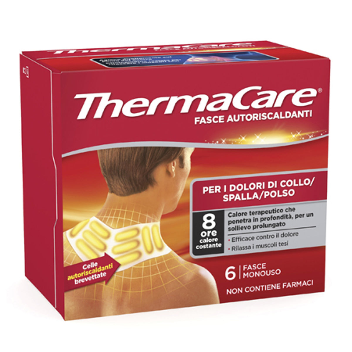 Thermacare Therapeutic Heat Self-Heating Wraps Neck/Shoulder/Wrist 6 Count