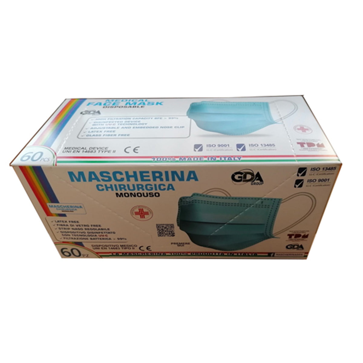 Gda Surgical Mask Type II TNT 3-Ply Big Box 60 Pieces