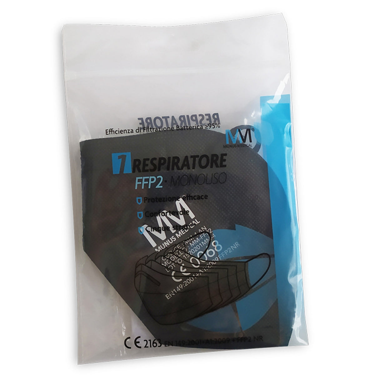 Munus Medical Masque Respiratoire Ffp2 Nr Classe Iii Noir