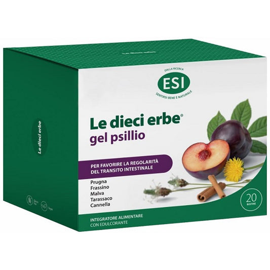 Esi Le Dieci Erbe Gel Psillio 20 Bustine 5,6 G Senza Glutinecon Edulcorante
