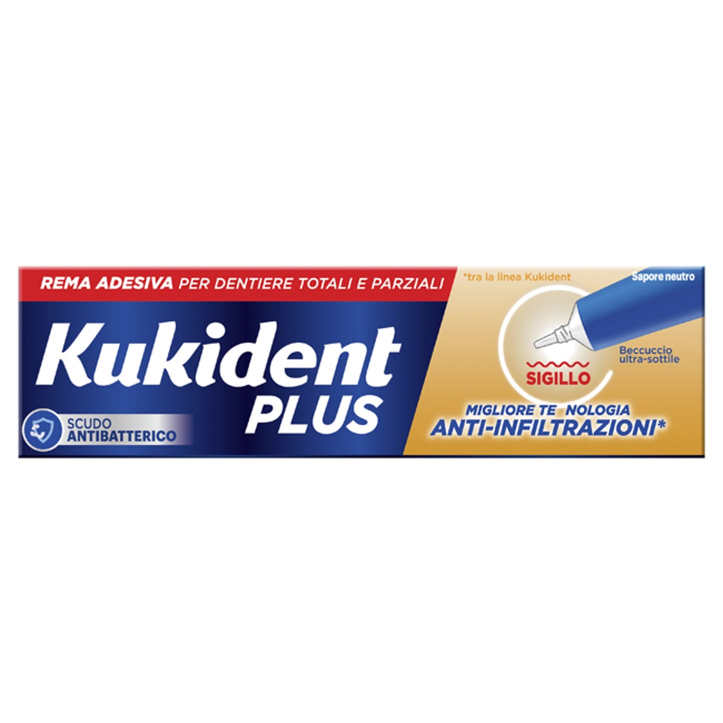 Kukident Plus Barriera Anti-Cibo Neutro Crema Adesiva Dentiere 40 G