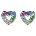 Orecchino Mj Post 344 Cuore Con Cristalli Multicolor