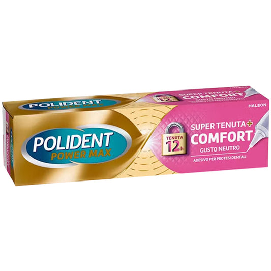 Crema Adesiva Protesi Dentali Polident Power Max Super Tenuta+Comfort 70 G