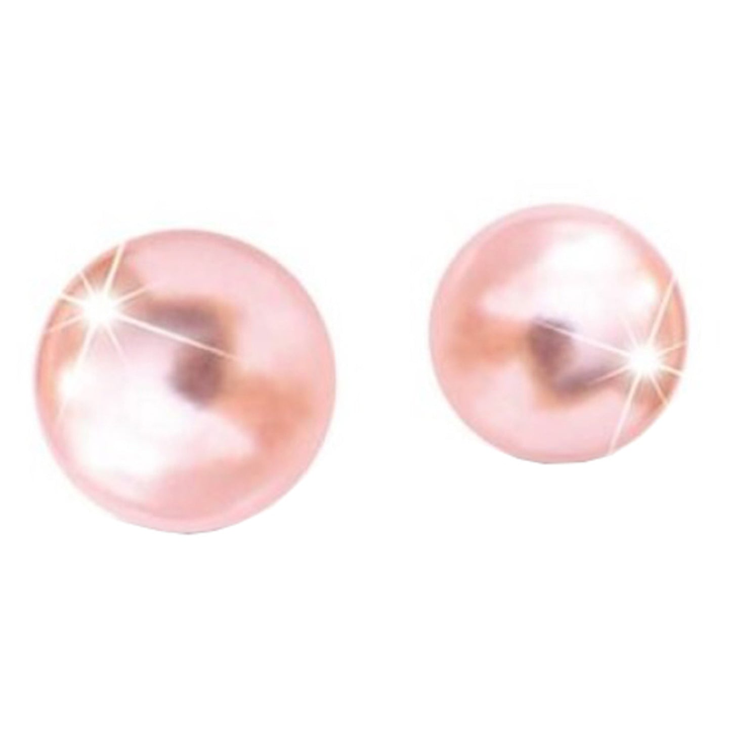 Mj Post 391 Orecchino Lobo Perla Rosa 6 Mm