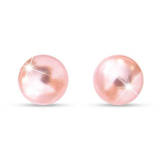 Mj Post 392 Orecchino Lobo Perla Rosa 8 Mm