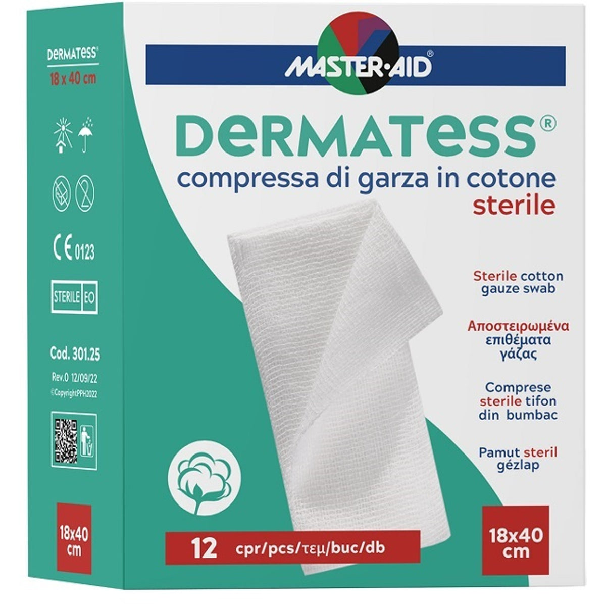 Hydrophilic Gauze Dermatess Cotton 18x40 12 Pieces