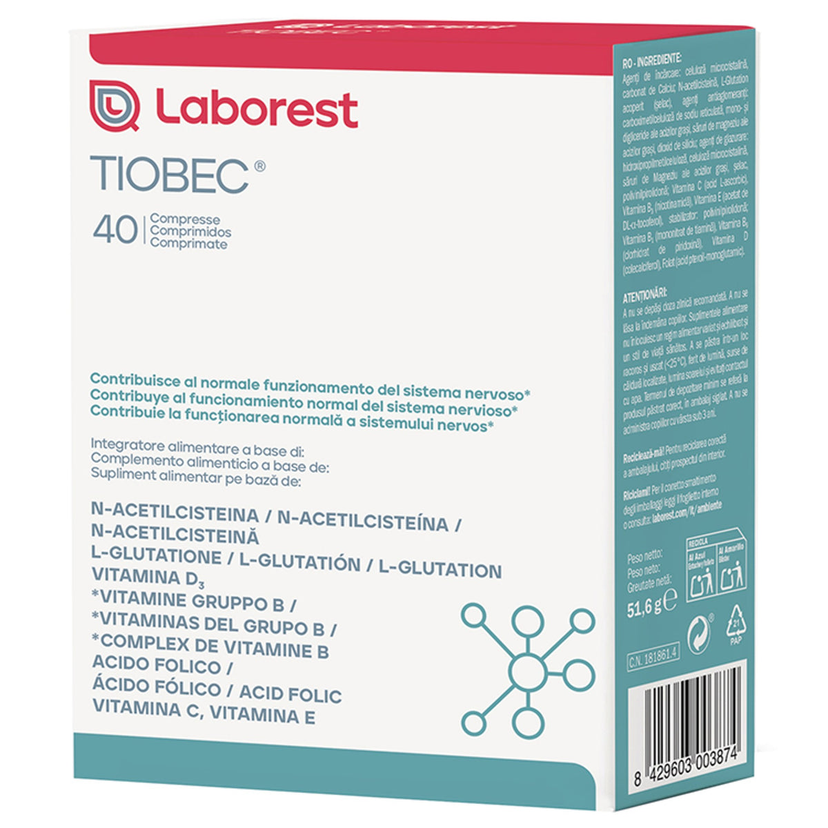 Tiobec 40 Comprimés Nouvelle Formule Sans Gluten Sans Lactose